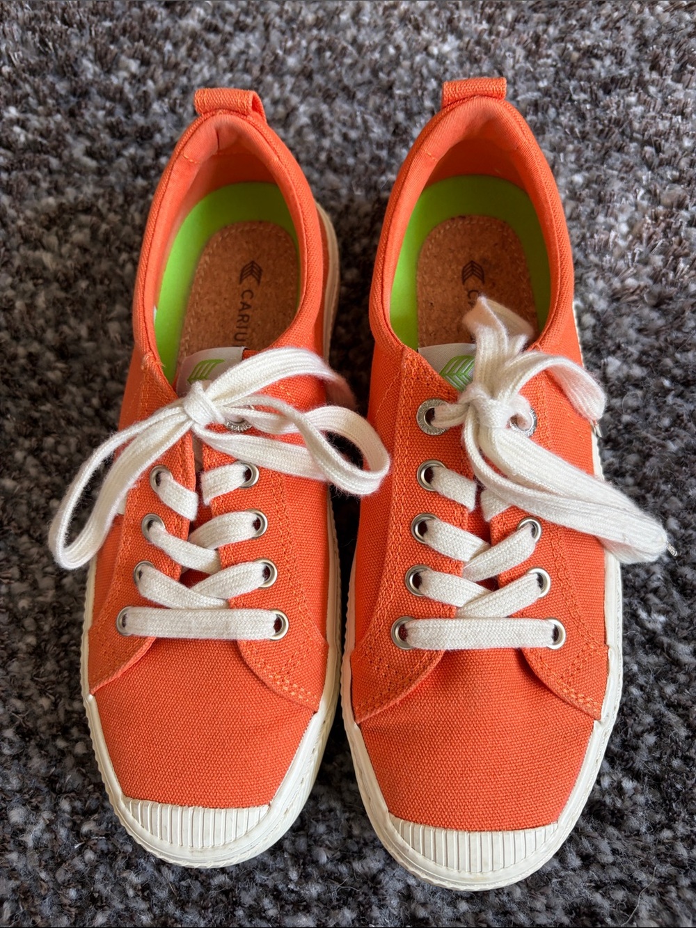 CARIUMA orange canvas sneakers women’s 7.5 clean and practically new EUC